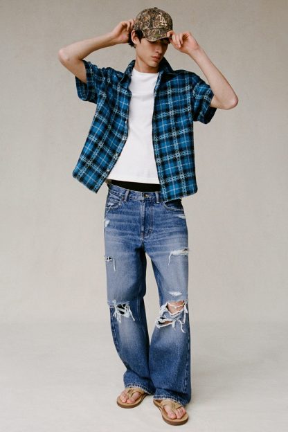 BDG Nitro Destructed Baggy Fit Jeans - Coastal Wash