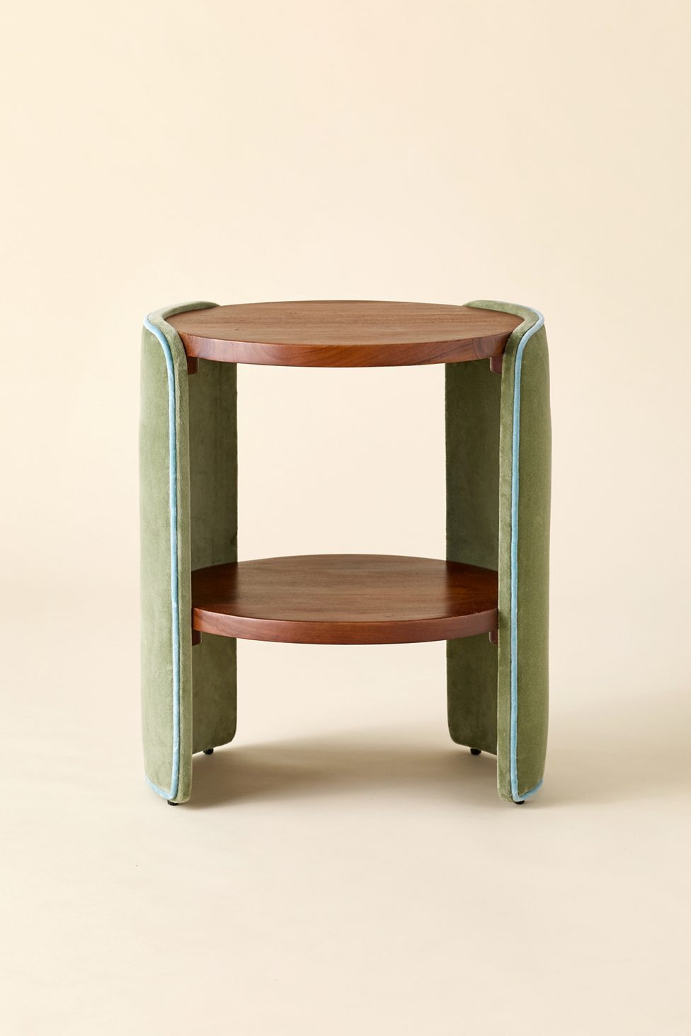 Jane Round Upholstered Storage Nightstand - Green Velvet