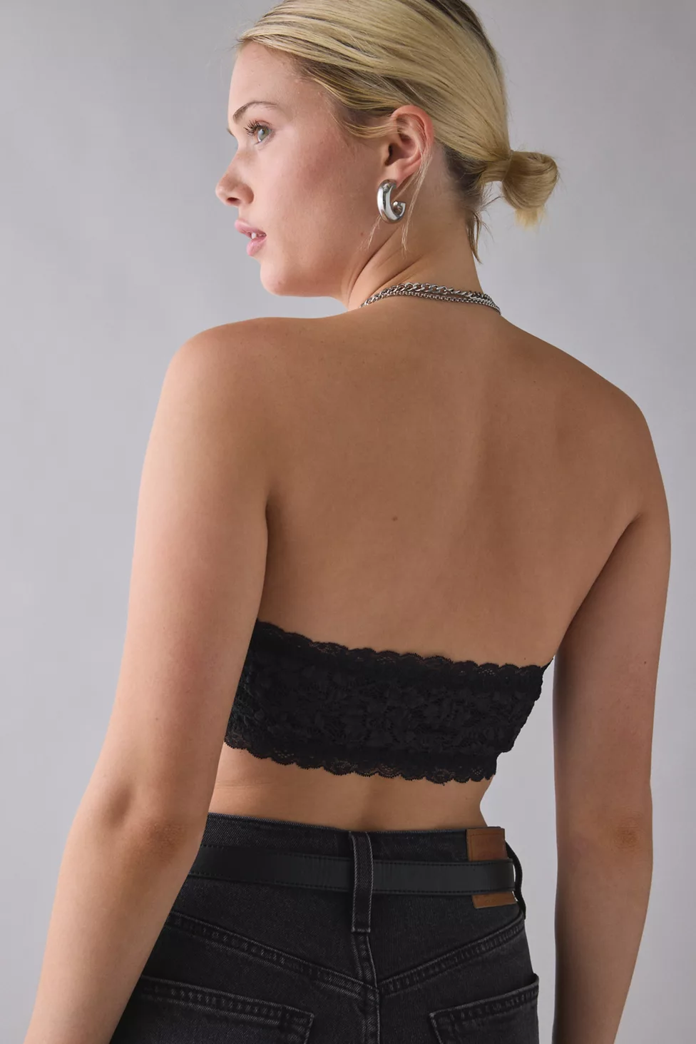 Out From Under Veronica Lace Pinch-Front Bandeau Bralette - Black