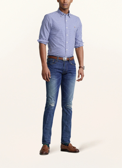 POLO RALPH LAUREN Oxfordhemd Slim Fit – WEISS / HELLBLAU