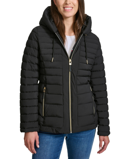 Tommy Hilfiger Women's Hooded Packable Puffer Coat - Black