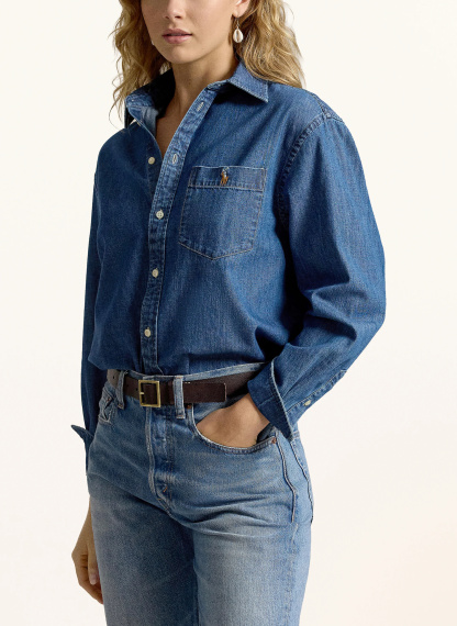 POLO RALPH LAUREN Jeansbluse – BLAU