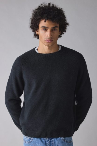 UO Everyday Cozy Knit Crew Neck Sweater - Black