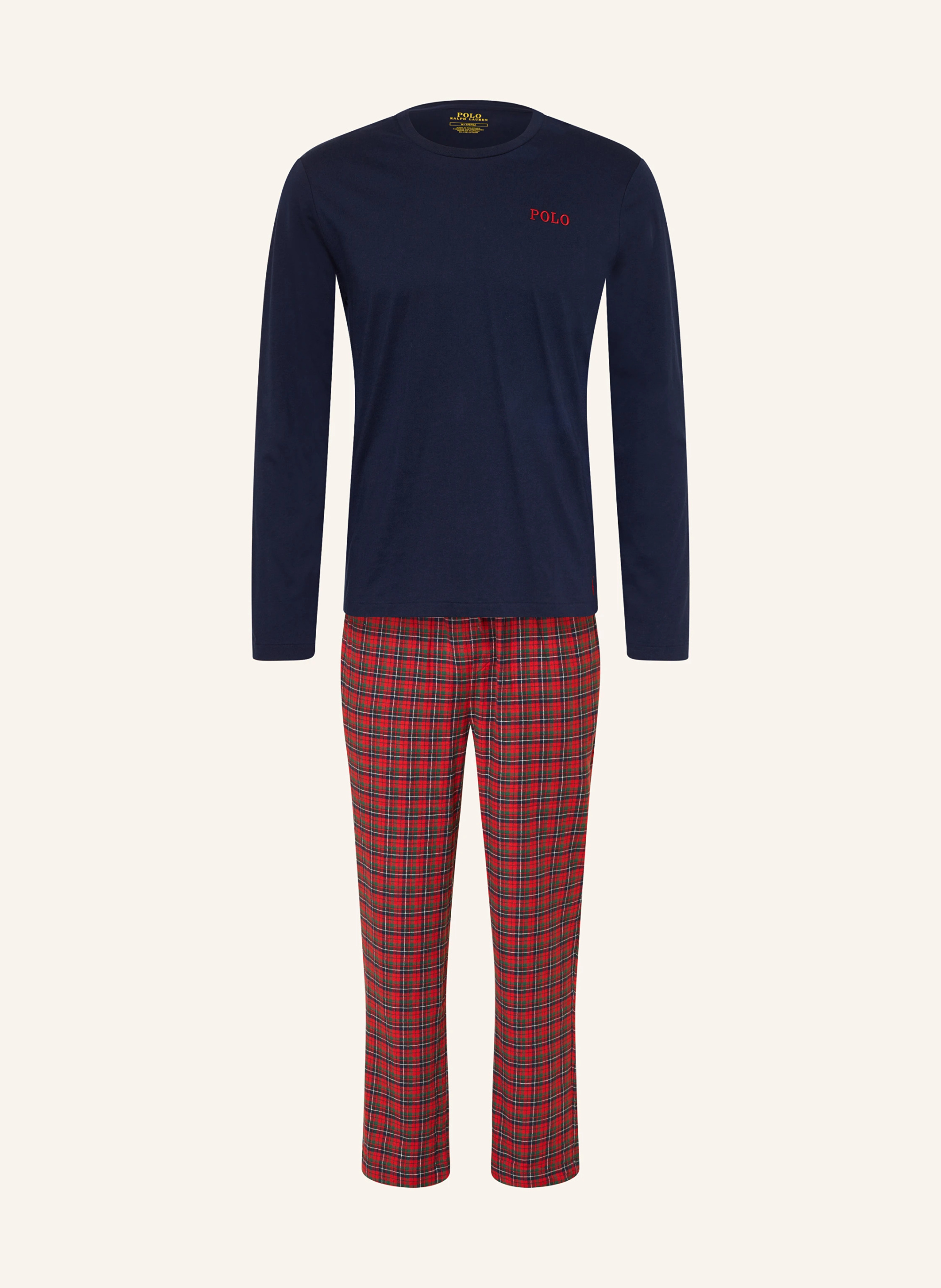 POLO RALPH LAUREN Schlafanzug aus Flanell – DUNKELBLAU / ROT / GRÜN