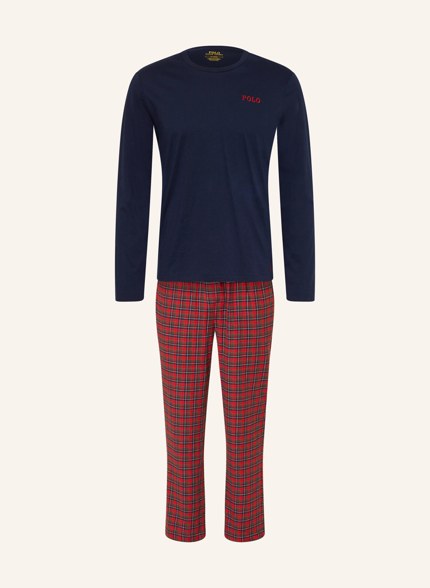 POLO RALPH LAUREN Schlafanzug aus Flanell – DUNKELBLAU / ROT / GRÜN