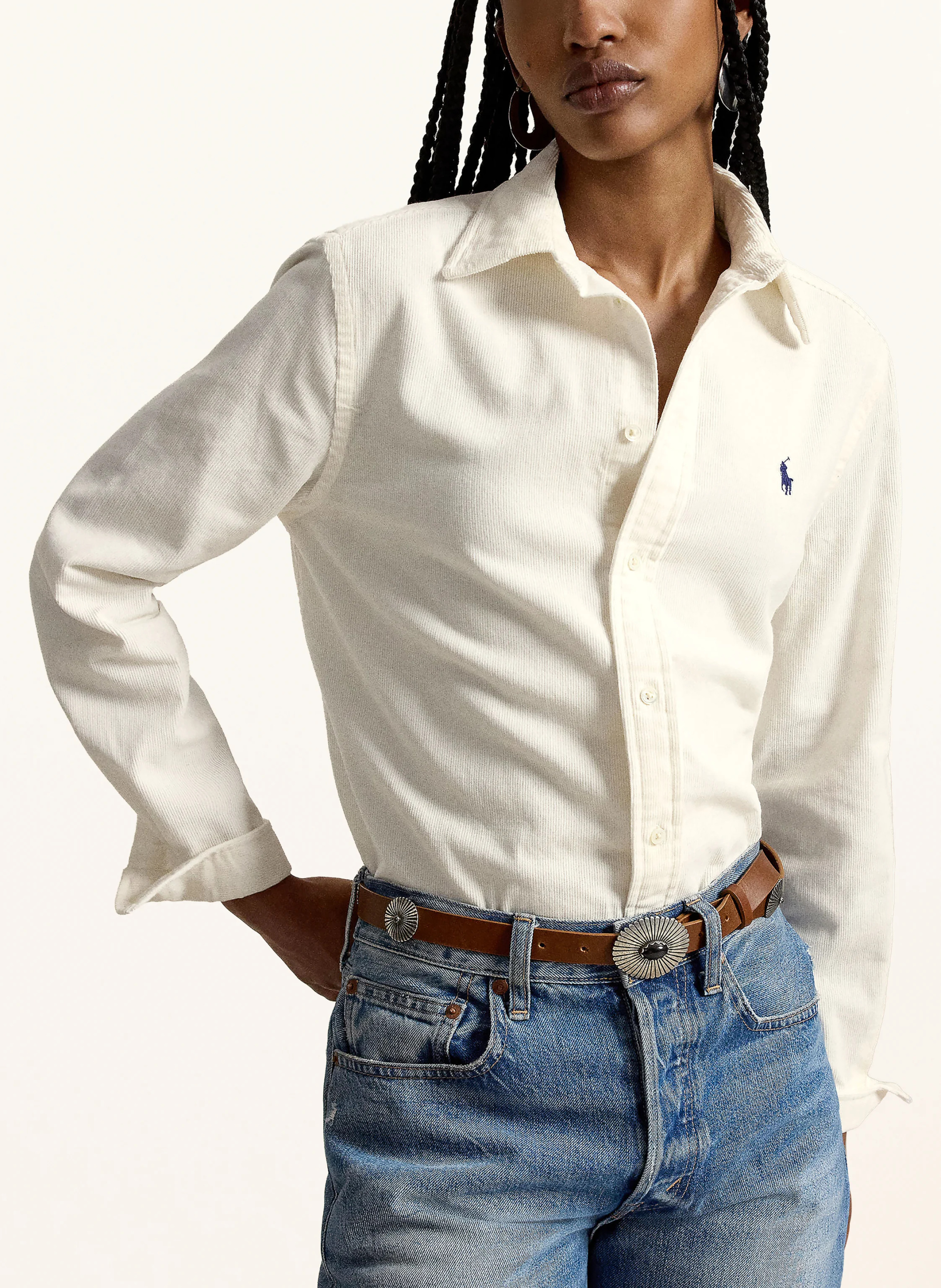 POLO RALPH LAUREN Hemdbluse aus Cord – CREME