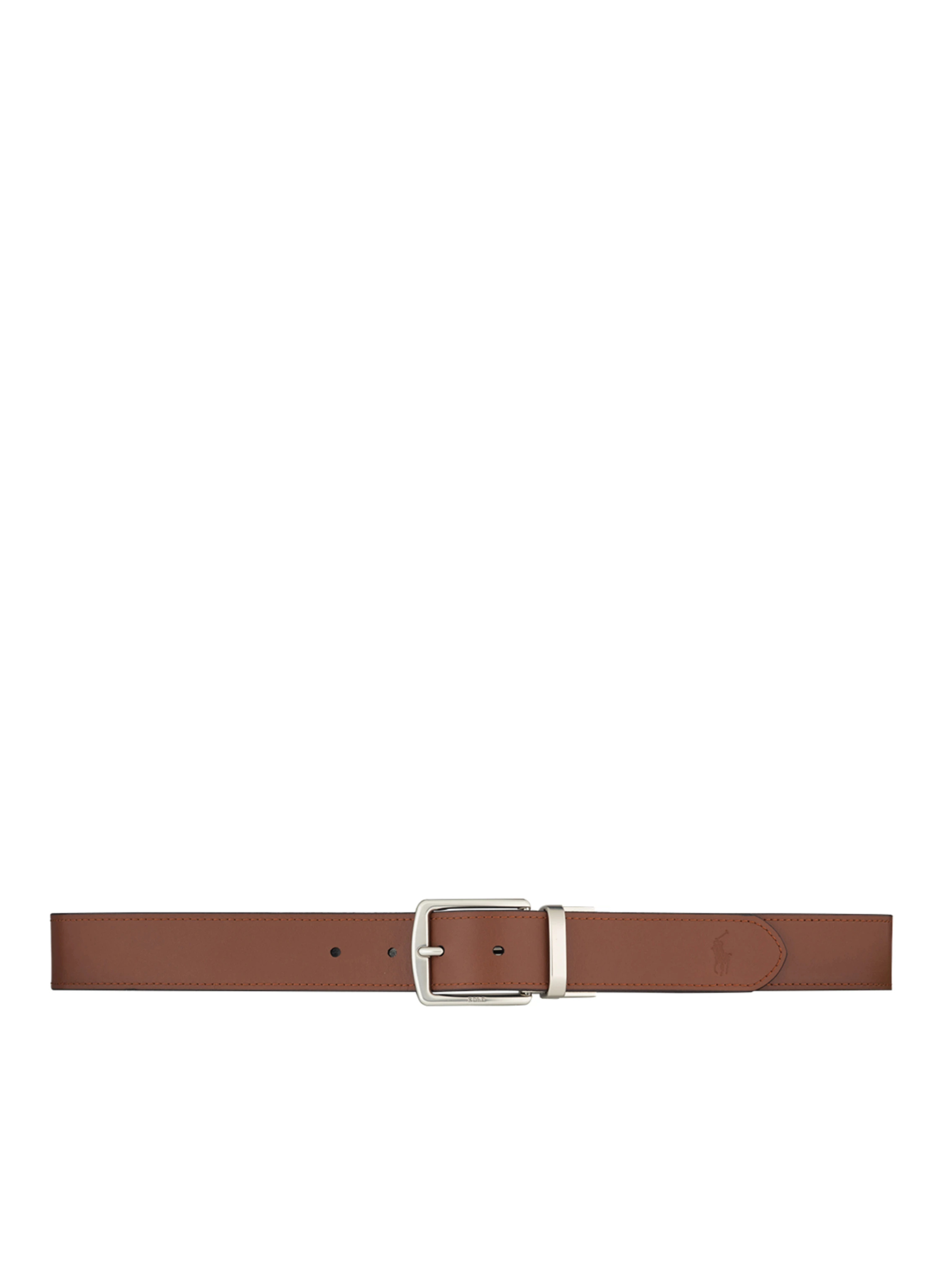 POLO RALPH LAUREN Set: Ledergürtel und Schließen – SCHWARZ / BRAUN