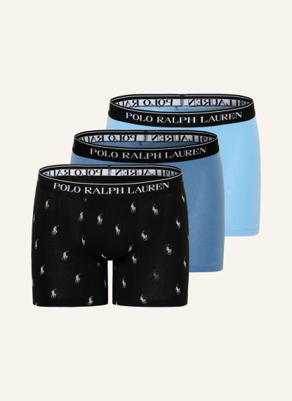 POLO RALPH LAUREN 3er-Pack Boxershorts – SCHWARZ / HELLBLAU / BLAU