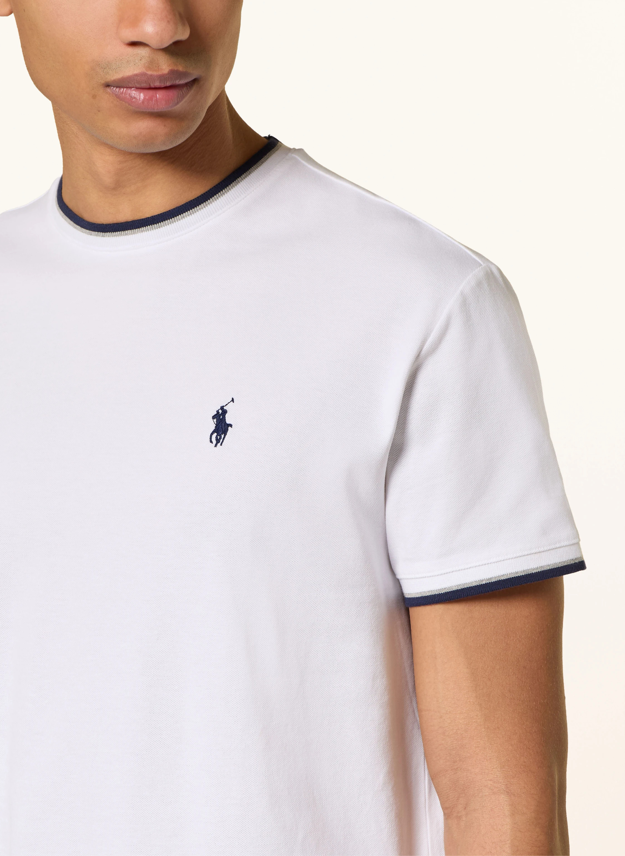 POLO RALPH LAUREN T-Shirt – WEISS / GRAU / DUNKELBLAU