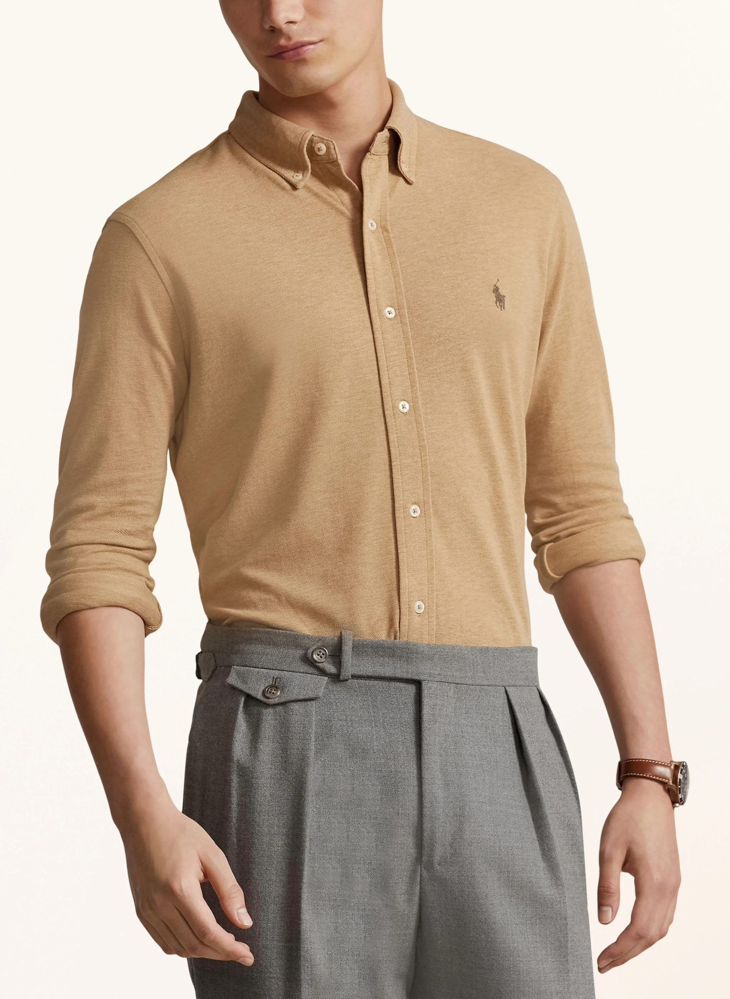 POLO RALPH LAUREN Piqué-Hemd Custom Fit – CAMEL