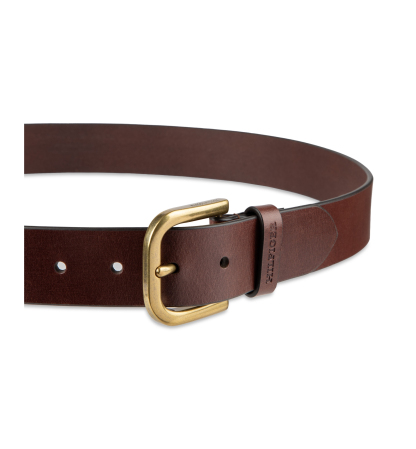 38MM Tommy Hilfiger Men's Genuine Leather Raw Edge Casual Jean Belt - Chocolate