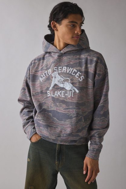 Salt Lake Auto Services Camo Graphic Hoodie Sweatshirt - Camo