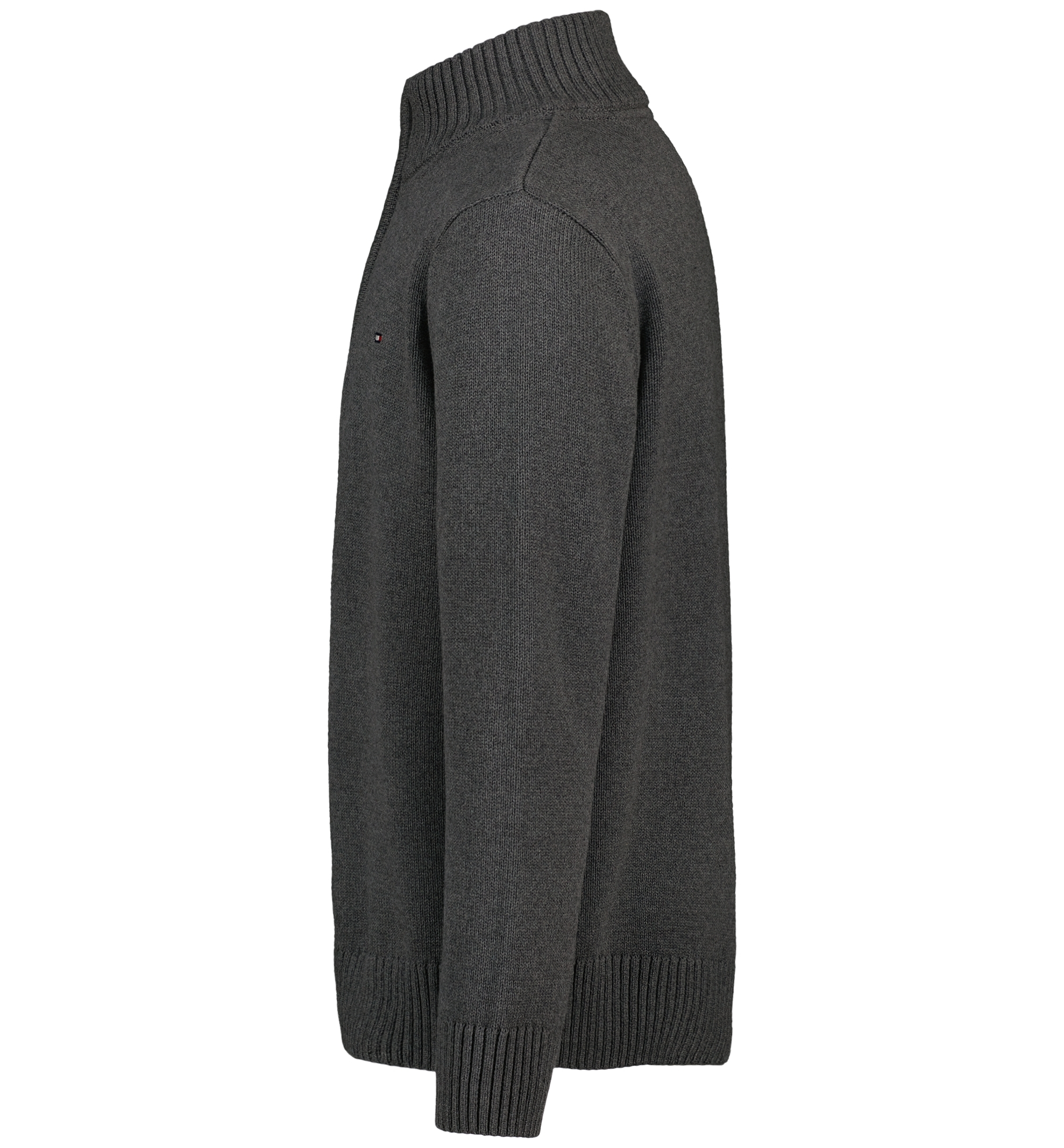 Tommy Hilfiger Boys' 8-20 Zipneck Cotton Quarter-Zip Sweater - Charcoal Heather