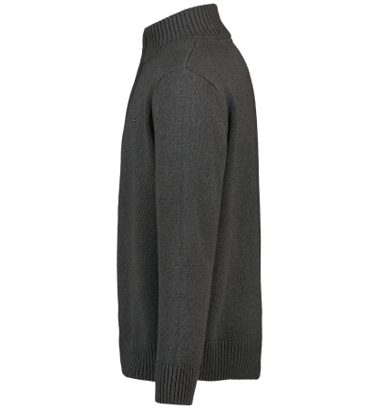 Tommy Hilfiger Boys' 8-20 Zipneck Cotton Quarter-Zip Sweater - Charcoal Heather