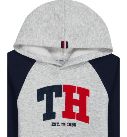 Tommy Hilfiger Baby Boys' Color-Blocked Logo Hoodie and Jogger Pants, 2-Piece Set - Gray Heather/Navy