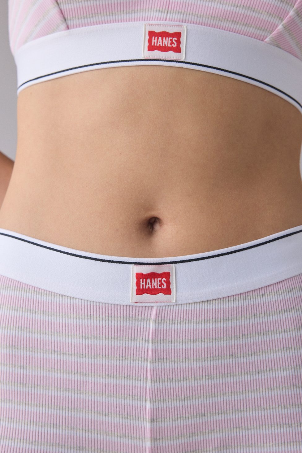 Hanes UO Exclusive Jersey Knit Boxer Briefs - Pink Stripe