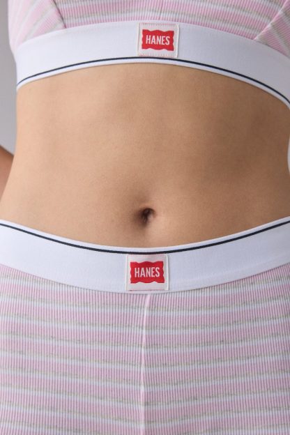 Hanes UO Exclusive Jersey Knit Boxer Briefs - Pink Stripe