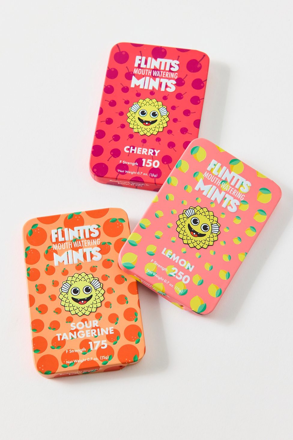 Flintts Mints Mouthwatering Sugar-Free Breath Mints 3-Pack - Sour Trio Variety Pack
