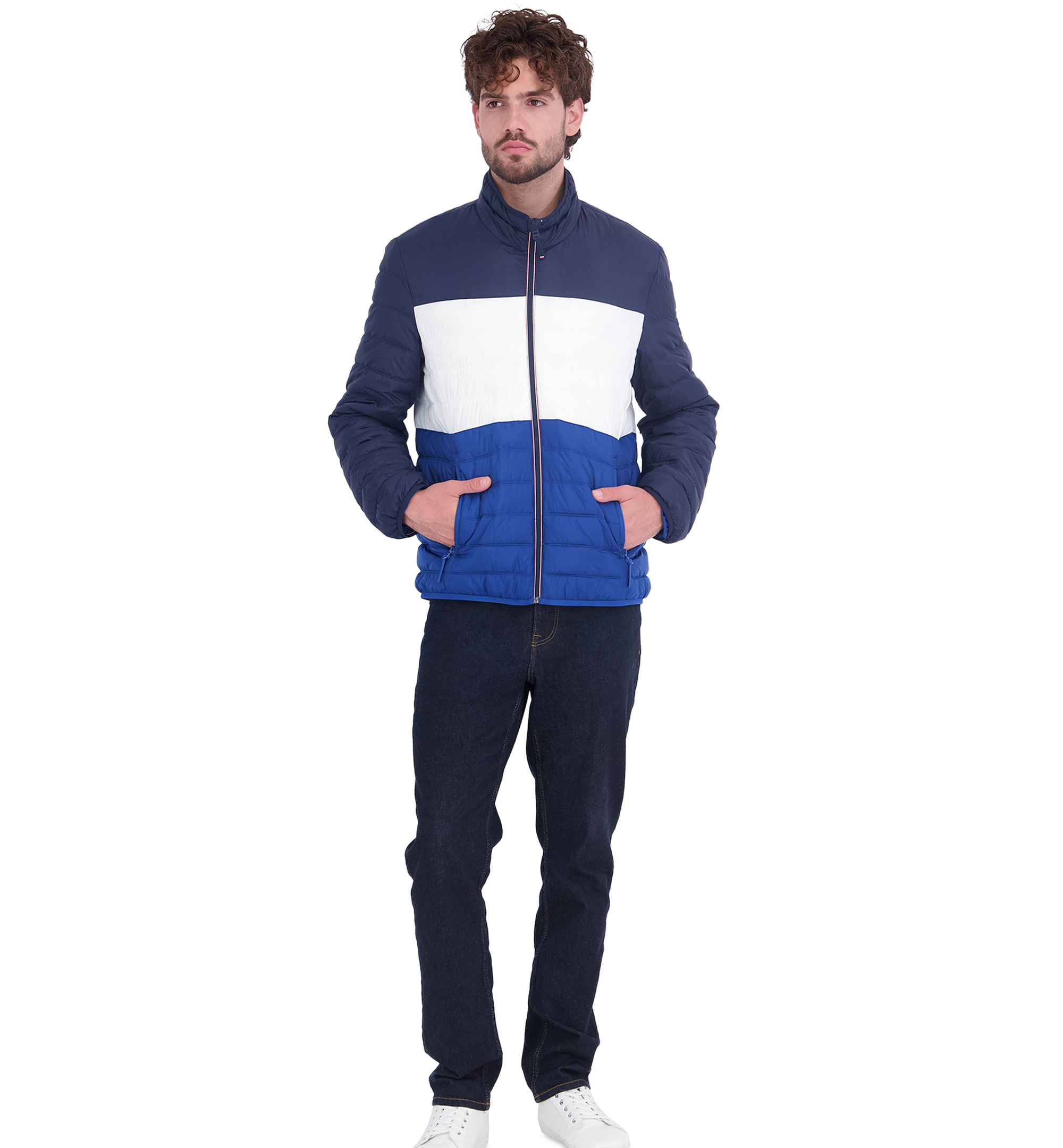 Tommy Hilfiger Men's Unhooded Packable Jacket - Royal Blue Combo