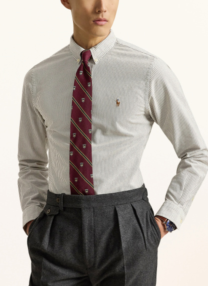 POLO RALPH LAUREN Hemd Custom Fit – WEISS / TAUPE