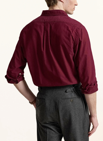 POLO RALPH LAUREN Oxfordhemd Custom Fit – DUNKELROT