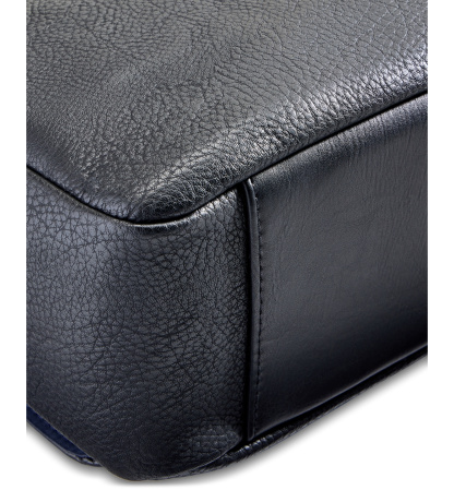 Tommy Hilfiger Men's Pebble Faux-Leather Leo Messenger Bag - Black