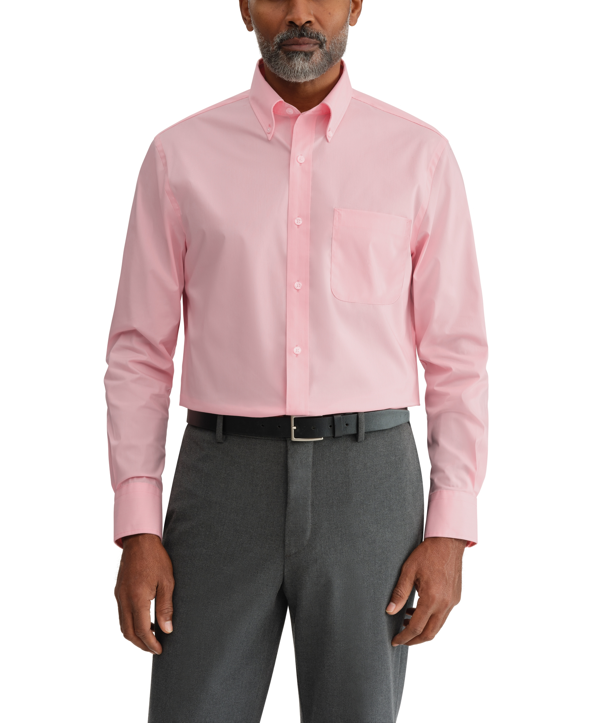 Tommy Hilfiger Men's Regular Fit Wrinkle Resistant Stretch Dress Shirt - Coral