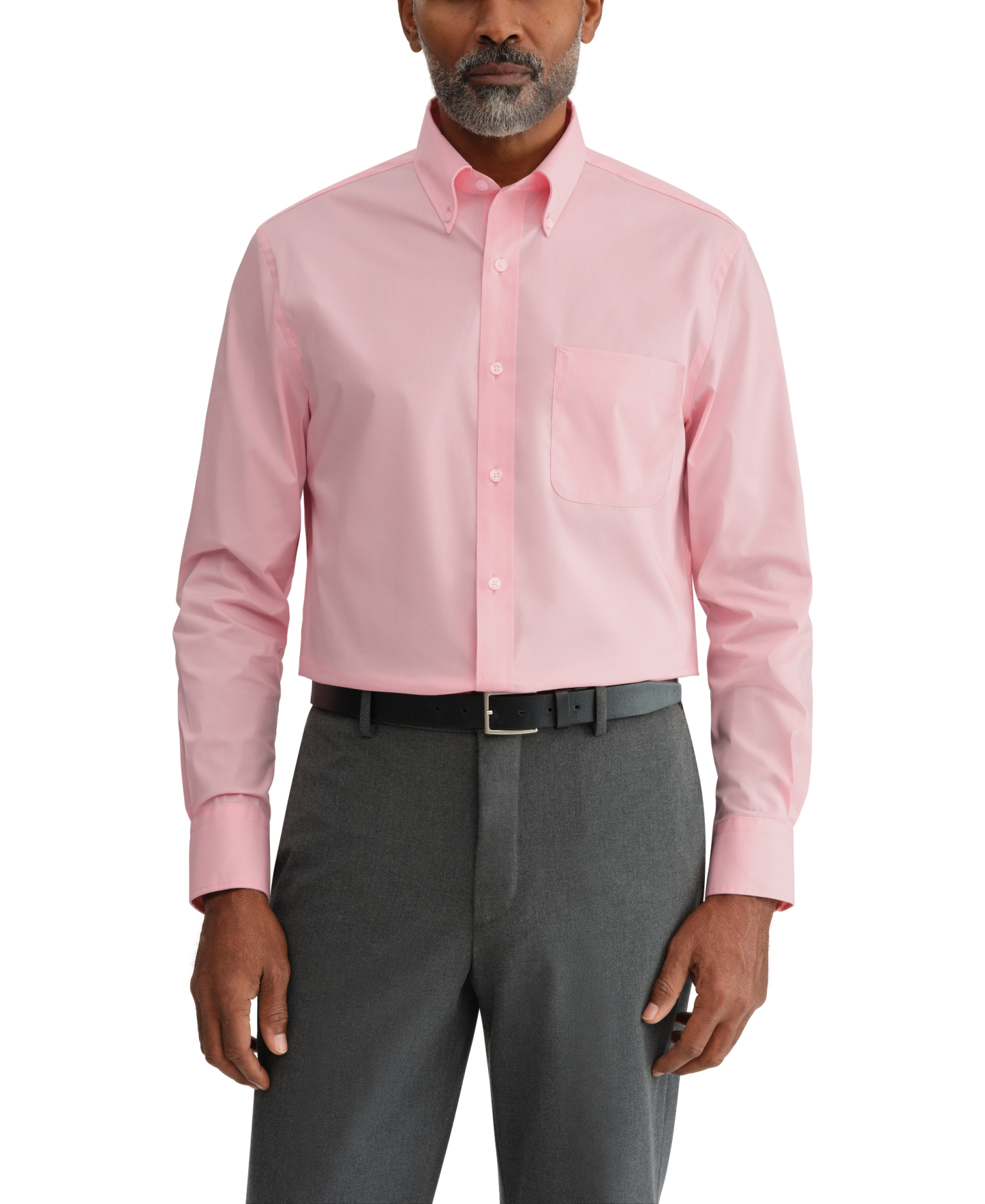 Tommy Hilfiger Men's Regular Fit Wrinkle Resistant Stretch Dress Shirt - Coral