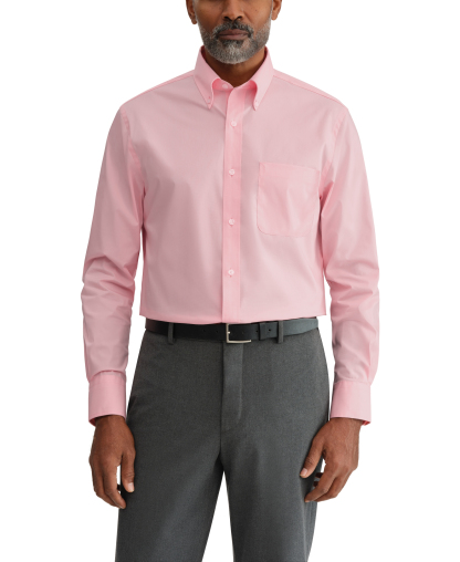 Tommy Hilfiger Men's Regular Fit Wrinkle Resistant Stretch Dress Shirt - Coral