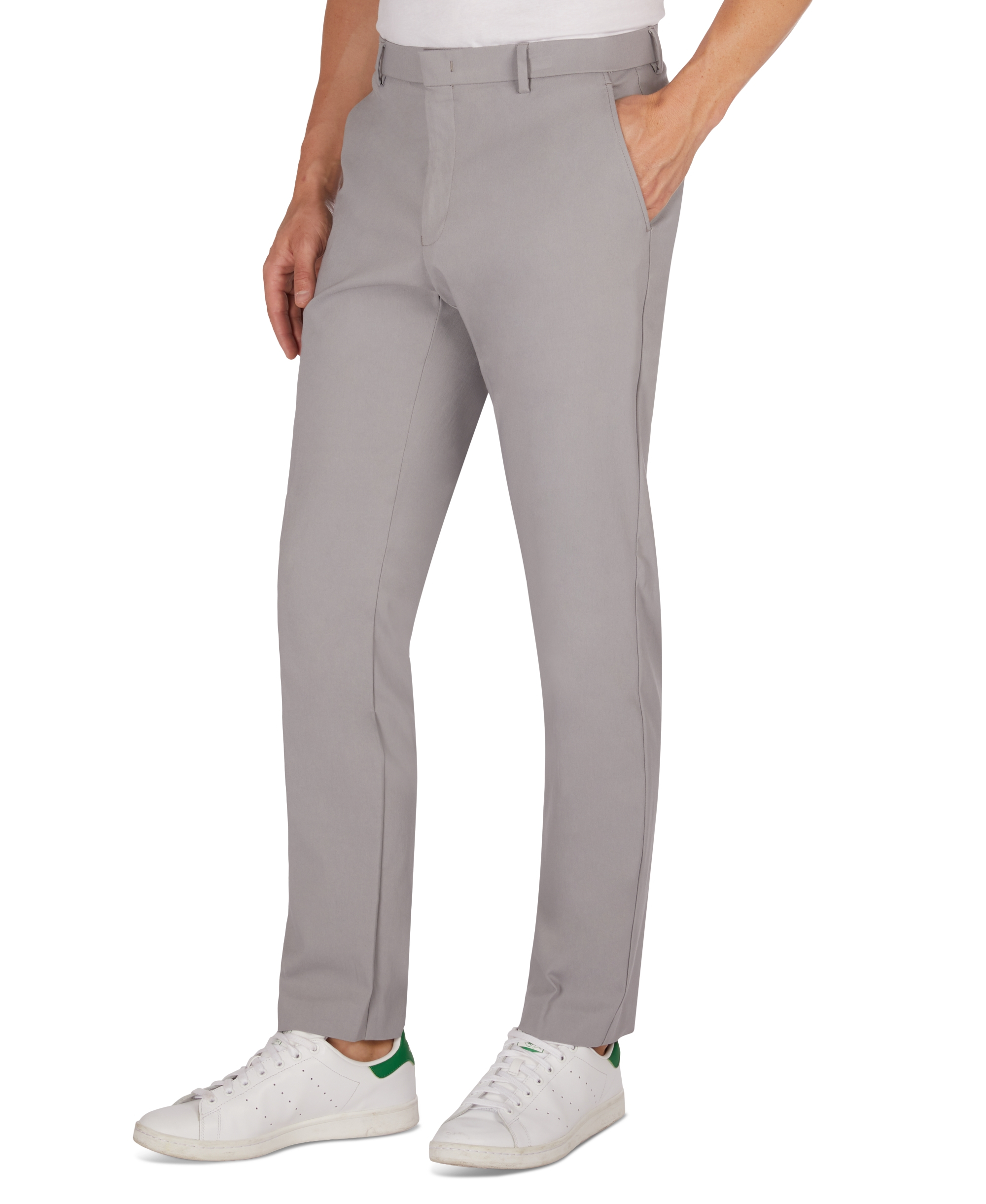 Tommy Hilfiger Men's Modern-Fit TH Flex Stretch Solid Performance Pants - Light Grey