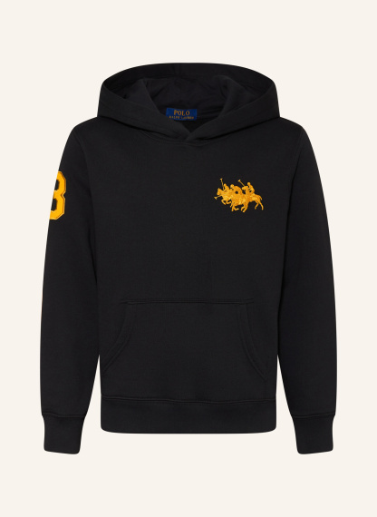 POLO RALPH LAUREN Hoodie – SCHWARZ / DUNKELGELB