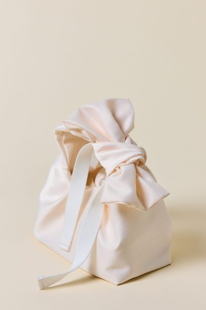 UO Halle Bow Satin Crossbody Bag - Ivory