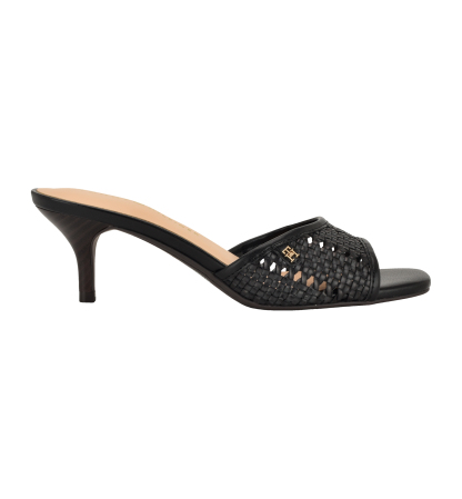 Tommy Hilfiger Women's Claihre Woven Kitten Heel Sandal - Black