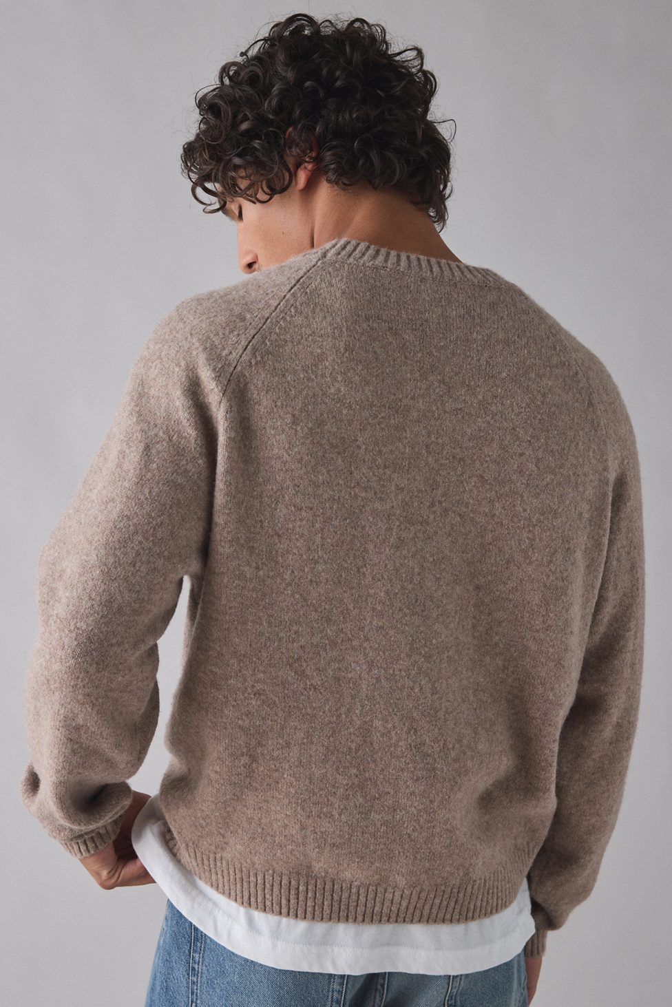 UO Everyday Cozy Knit Crew Neck Sweater - Taupe