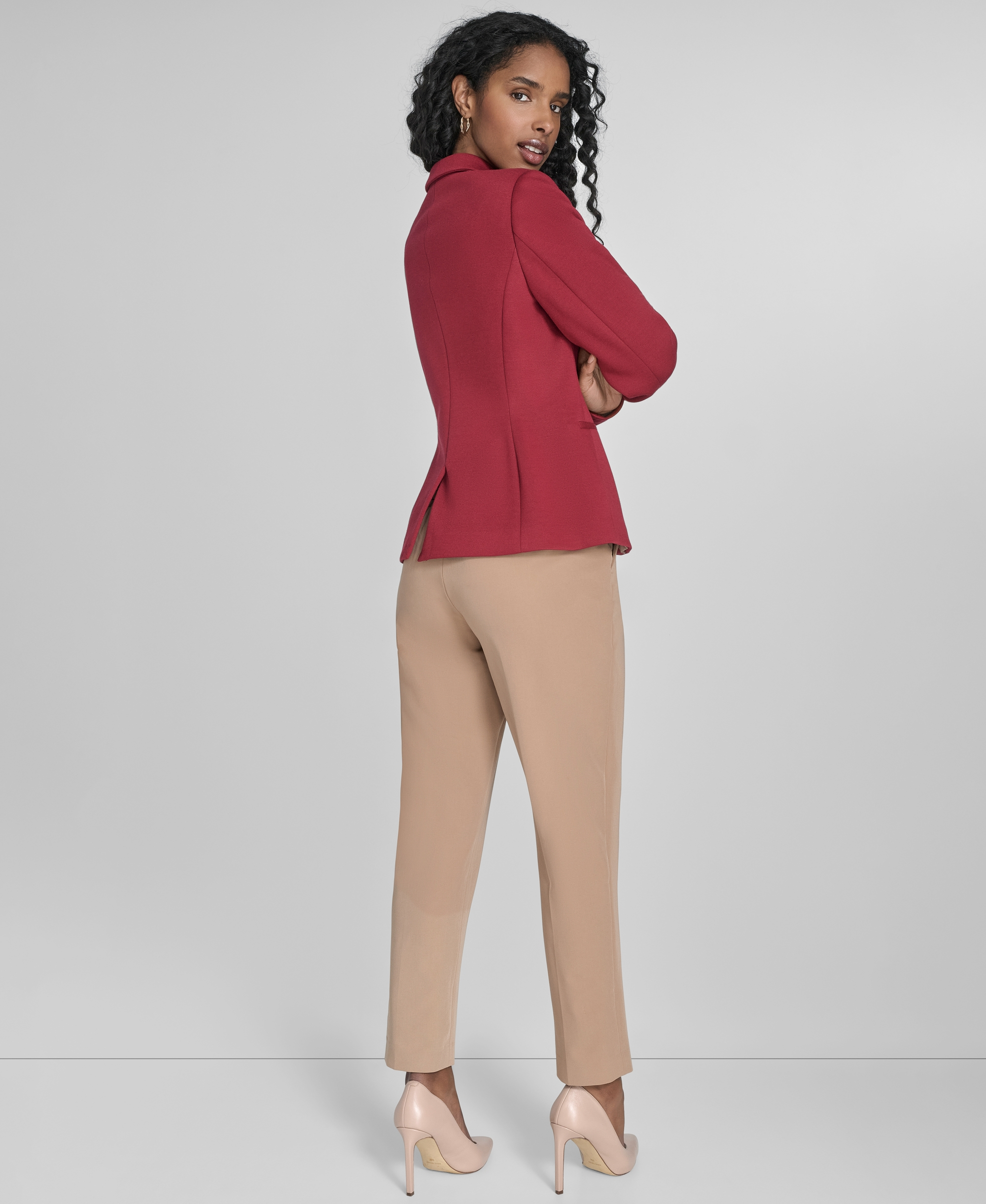 Tommy Hilfiger Women's One-Button Blazer - Crimson