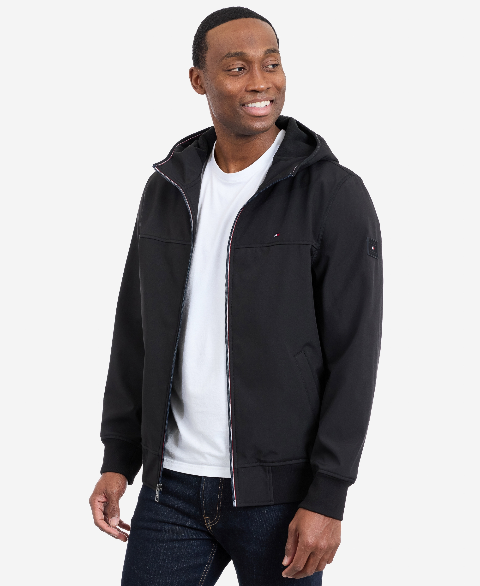 Tommy Hilfiger Men's Hooded Softshell Jacket - Black
