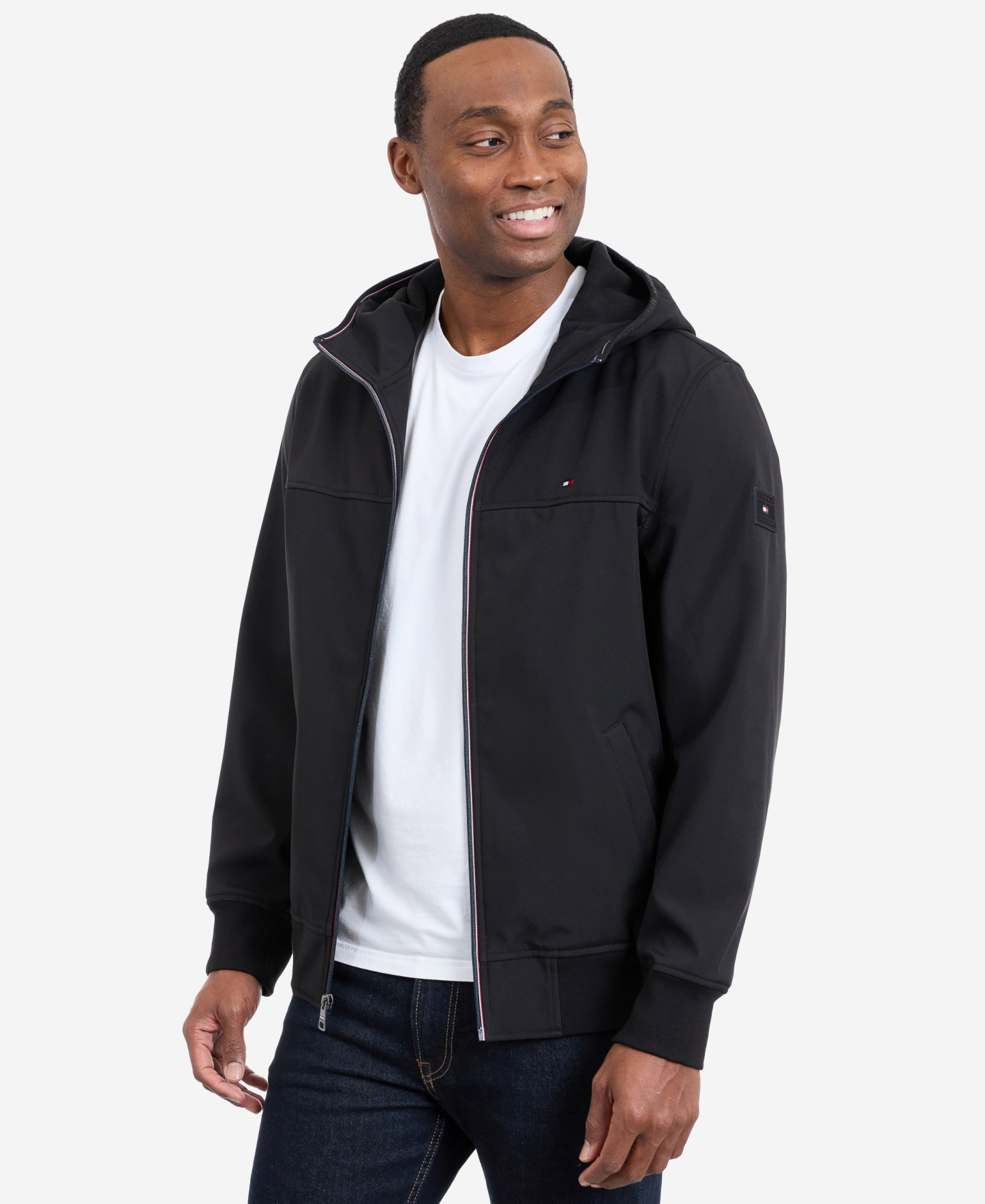 Tommy Hilfiger Men's Hooded Softshell Jacket - Black