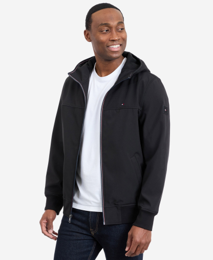 Tommy Hilfiger Men's Hooded Softshell Jacket - Black