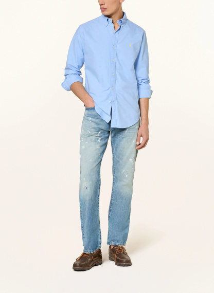 POLO RALPH LAUREN Oxfordhemd Custom Fit – HELLBLAU / GELB