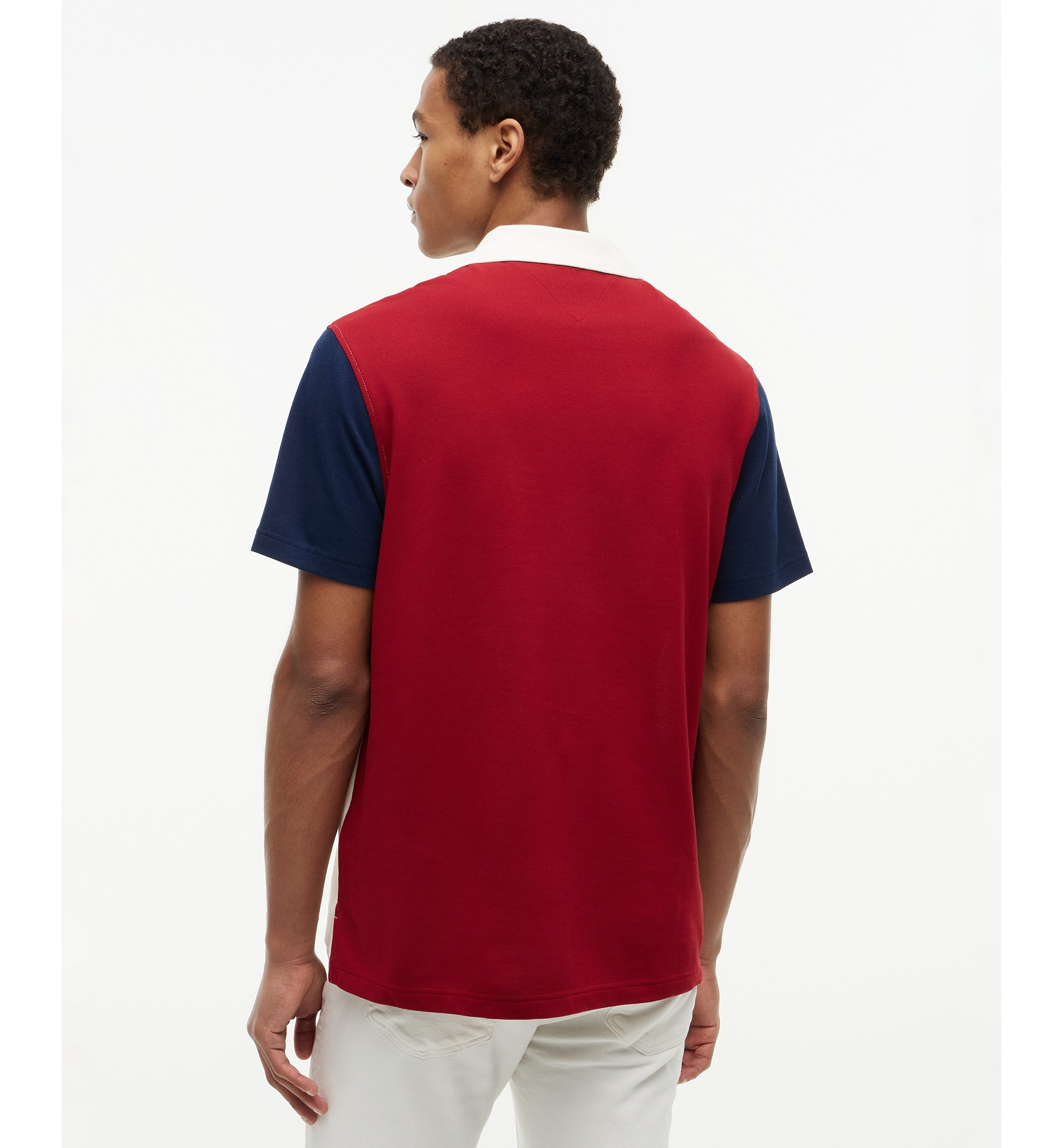 Tommy Hilfiger Men's Color-Block Classic-Fit Polo Shirt - Ivory Petal