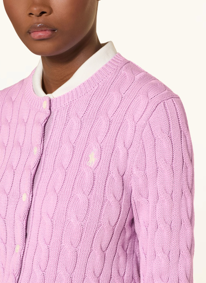 POLO RALPH LAUREN Strickjacke – HELLLILA / CREME