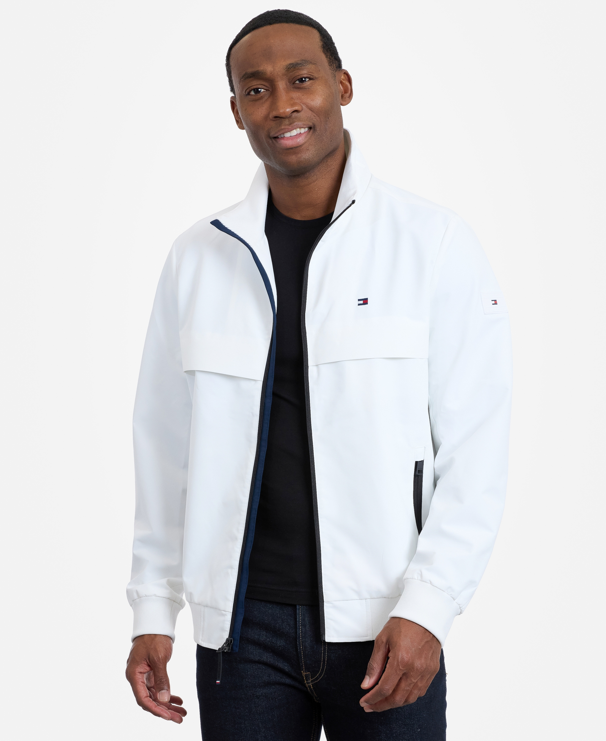 Tommy Hilfiger Men's Water Resistant Boating Regular-Fit Jacket - White