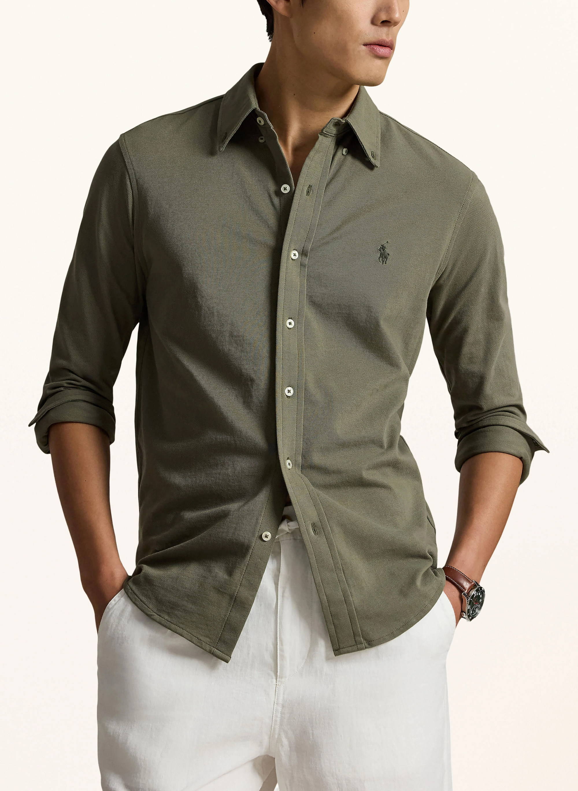 POLO RALPH LAUREN Piqué-Hemd Custom Fit – OLIV