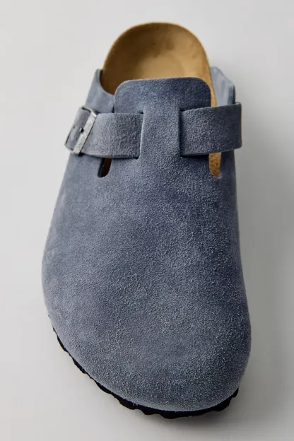 Birkenstock Men's Boston Suede Clogs - Stone Blue