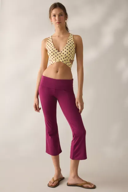 Out From Under Bec Ballet Wrap Tank Top - Yellow + Purple