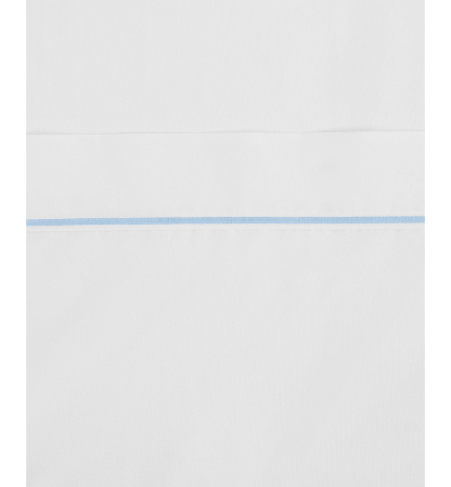 Tommy Hilfiger Solid 200-Thread Count Hem Stripe Cotton Percale Sheet Set - White/Boathouse Blue