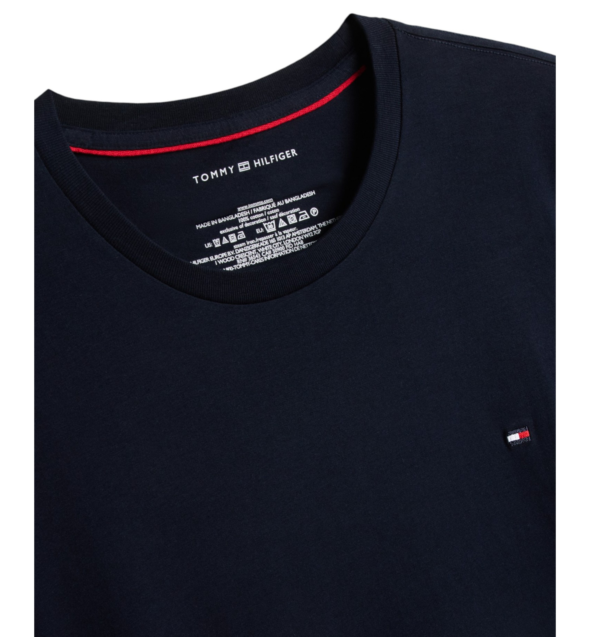 Tommy Hilfiger Men's Core Flag Long-Sleeve Crewneck Cotton Pajama T-Shirt - Dark Navy