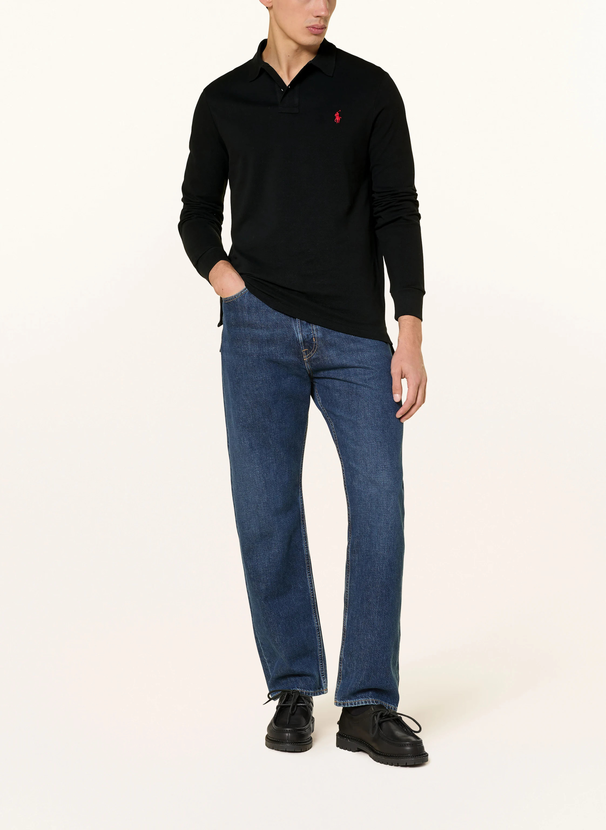 POLO RALPH LAUREN Piqué-Poloshirt Custom Slim Fit – SCHWARZ