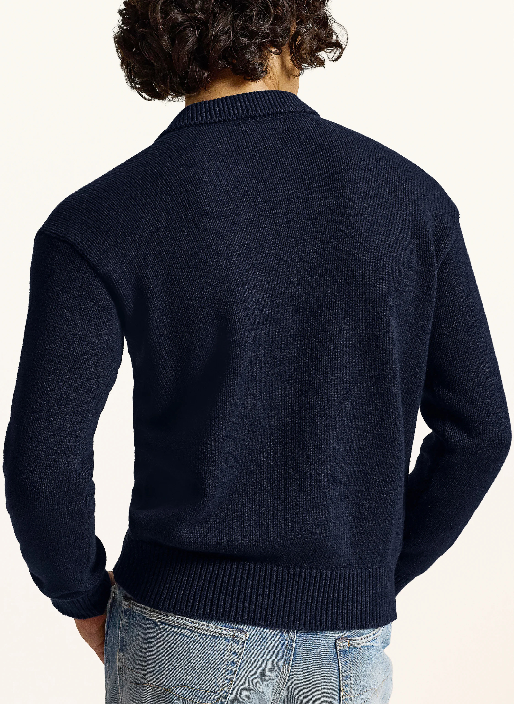 POLO RALPH LAUREN Strick-Poloshirt – DUNKELBLAU