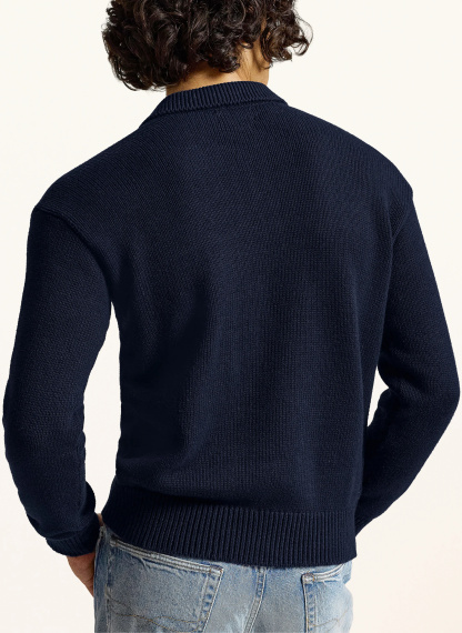 POLO RALPH LAUREN Strick-Poloshirt – DUNKELBLAU